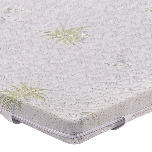 Topper Singolo 80x200 in memory foam 7 cm con rivestimento in aloe vera sfoderabile