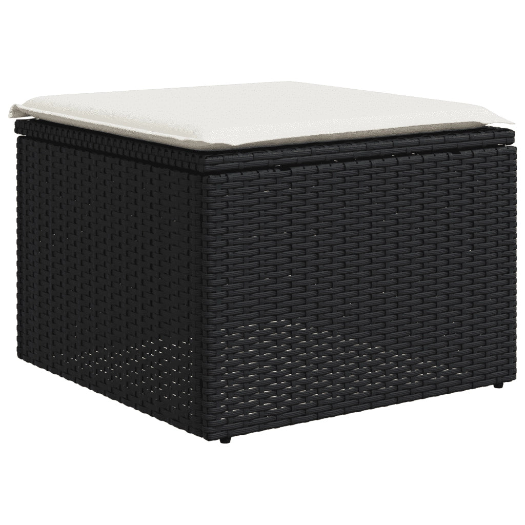 Set Divani da Giardino con Cuscini 7pz Nero Polyrattan 3217986