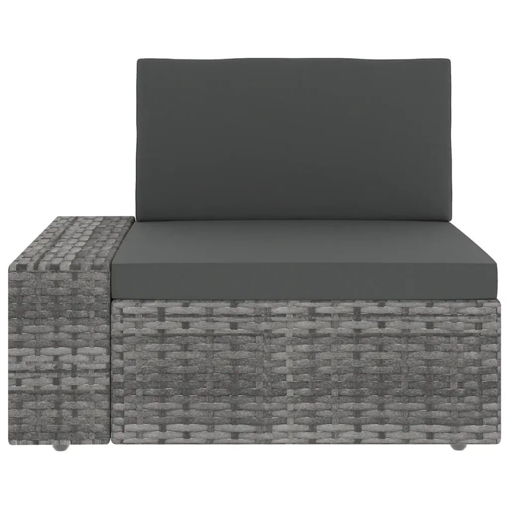 Set Divani da Giardino 5 pz con Cuscini in Polyrattan Grigio 3067172
