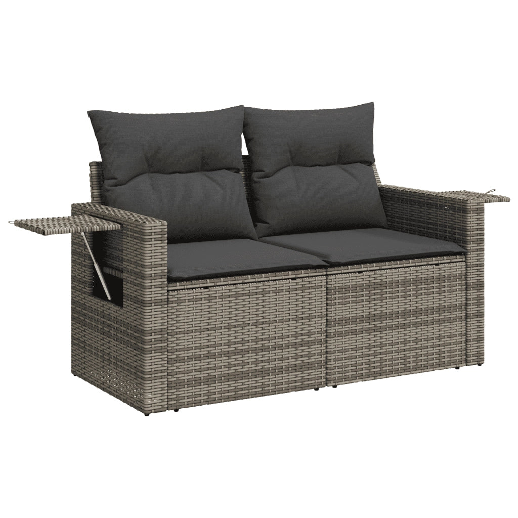Set Divano da Giardino 8 pz con Cuscini Grigio in Polyrattan 3263826