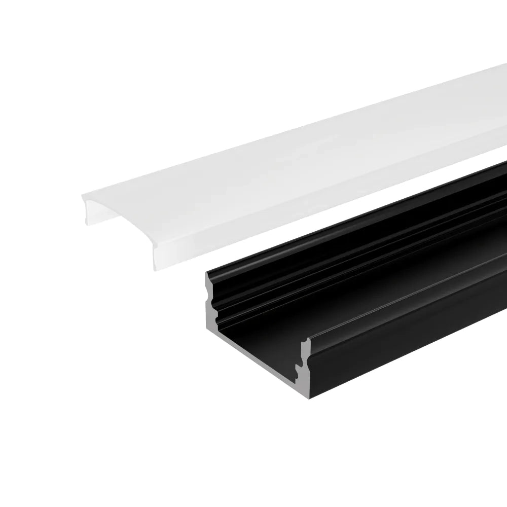 Profilo slim in alluminio nero 2mt per striscia led