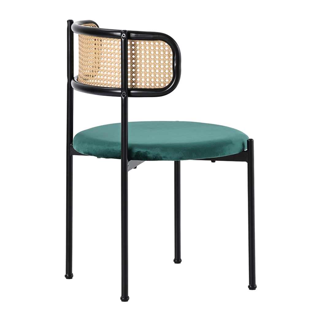 Set sedie da pranzo in velluto verde