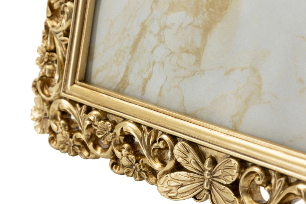 Cornice Classical 27,8x1,8x32,5 cm in Resina e Vetro Oro