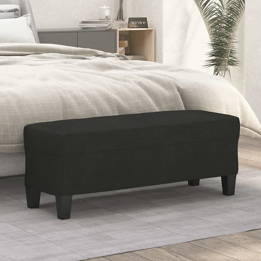 Panca-Sgabello Nera 100x35x41 cm in Tessuto 256606
