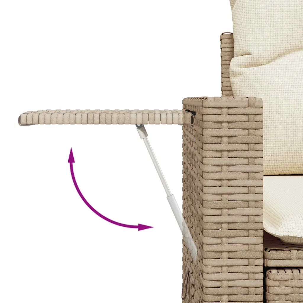 Set Divano da Giardino con cuscino 8 pcs Beige polyrattan 3361691