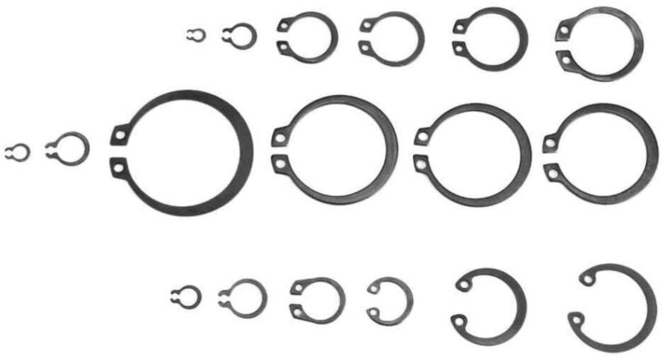 Anelli elastici C-Clips 300 Pezzi Rondelle tipo C interno ed esterno