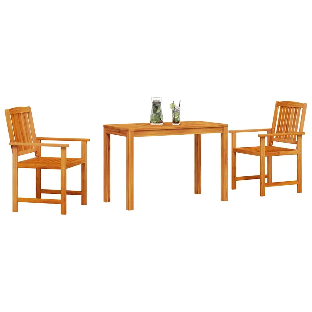 Set da Pranzo per Giardino 3 pcs Marrone
