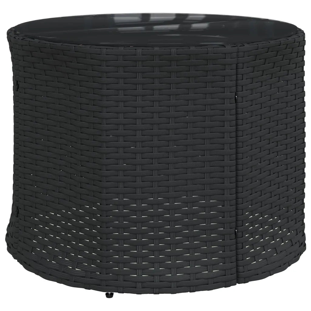 Divano Giardino Tavolo e Cuscini Semicircolare Nero Polyrattan 3318526