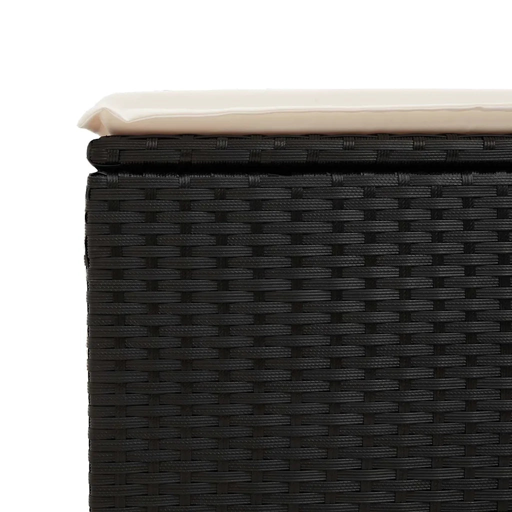 Set Divani da Giardino 9 pz con Cuscini Nero in Polyrattan 3327185