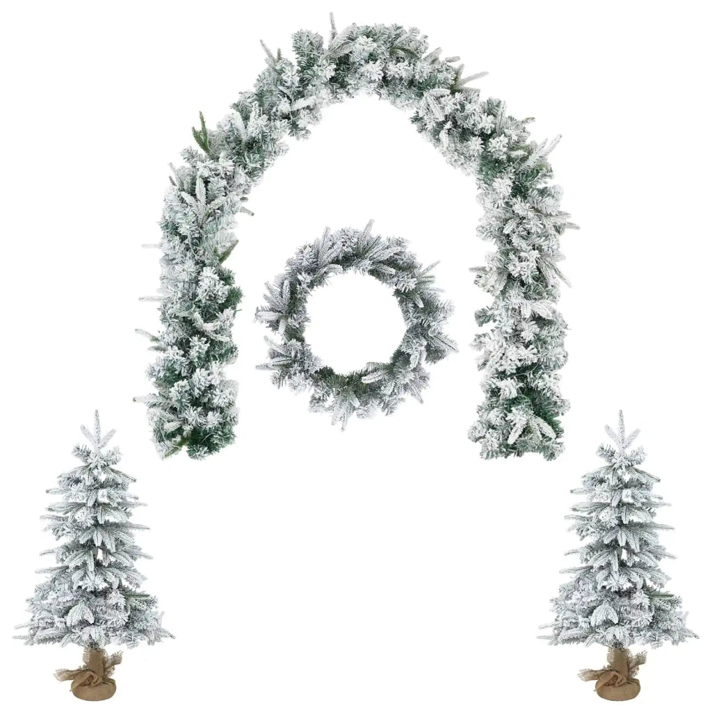 Albero di Natale Mini 60 cm PVC e PE Verde e Bianco 3468434