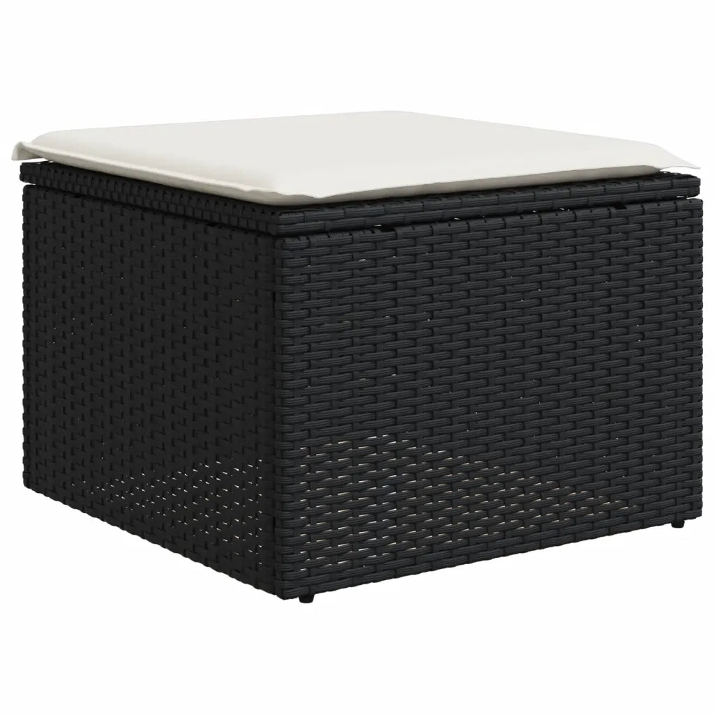 Set Divani da Giardino con Cuscini 7pz Nero Polyrattan 3218016