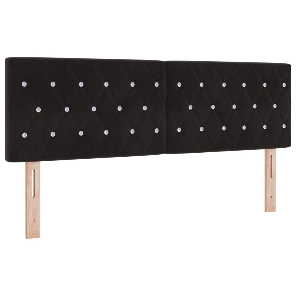 Letto con Box Spring, Materasso e LED Nero 140 x 190 cm Velluto 3452170