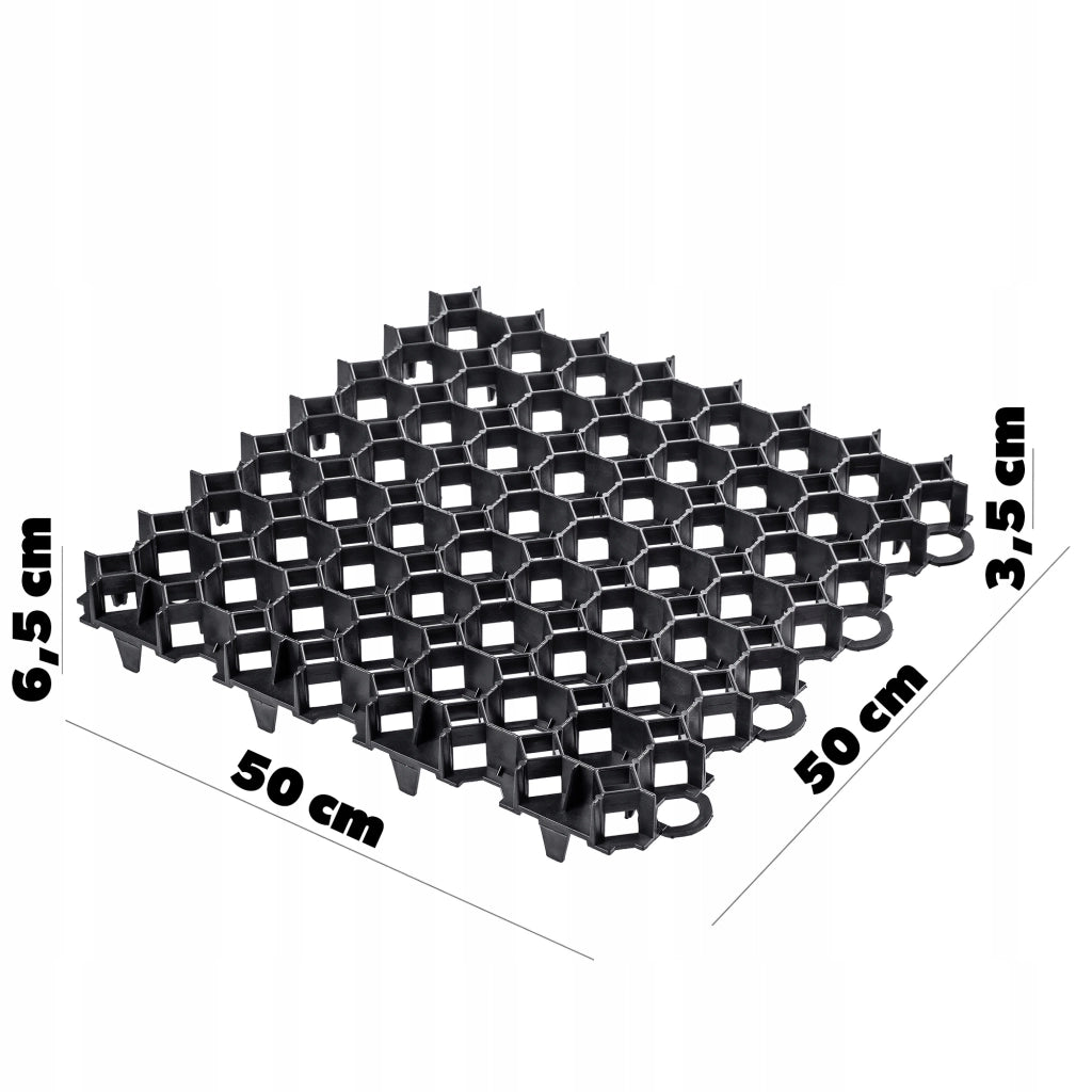 Griglia di protezione per prato KADAX Geogrid 50x50x3,5 cm, 20 pezzi, giardino, 530 tonnellate/m²