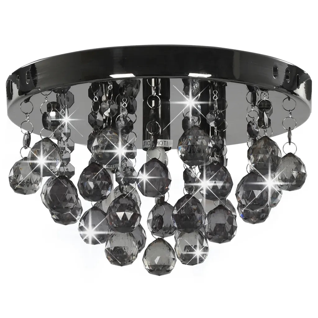 Lampadario con Perle Fumé Tondo Nero G9 281581