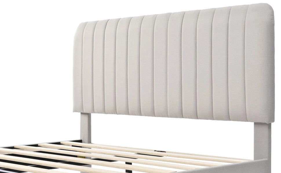 Letto matrimoniale imbottito 180x200 cm con rete a doghe e testiera regolabile