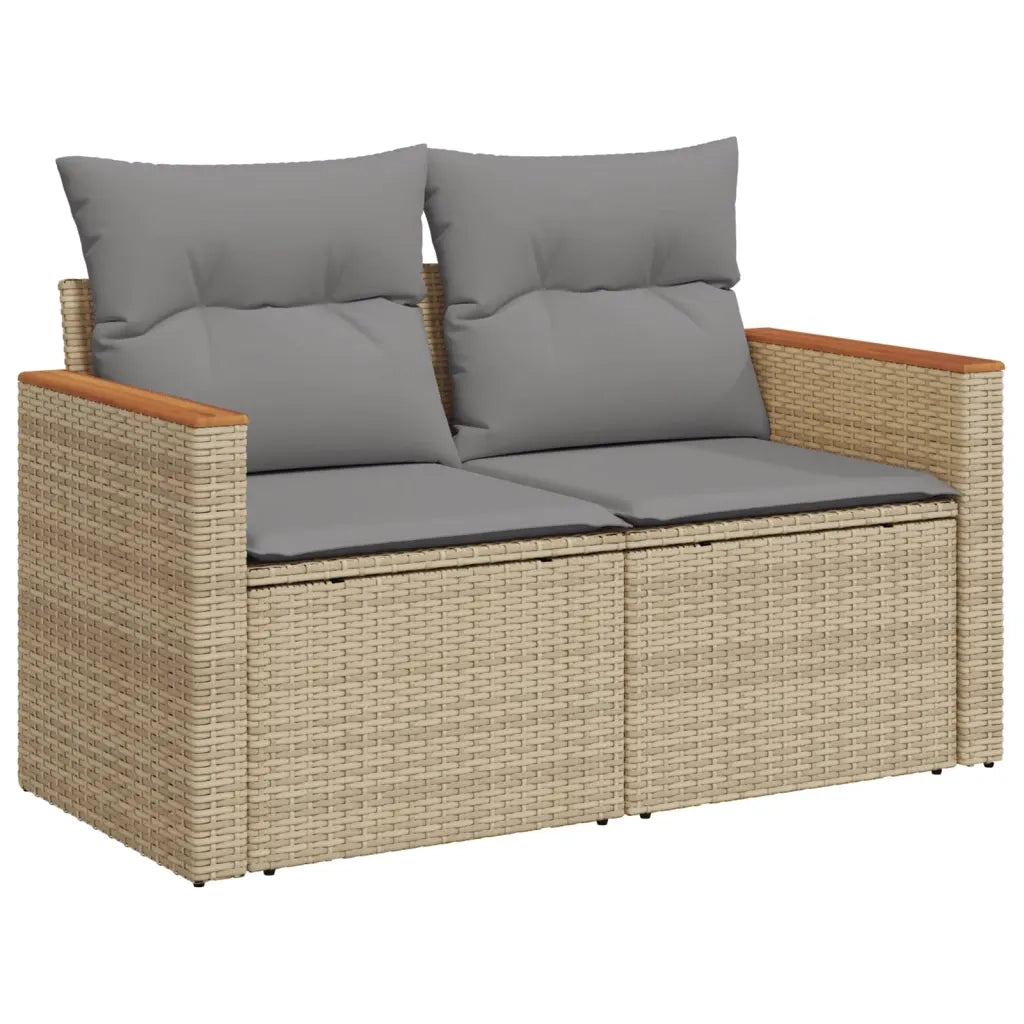 Set Divano da Giardino 12 pz con Cuscini Beige Misto Polyrattan 3226437