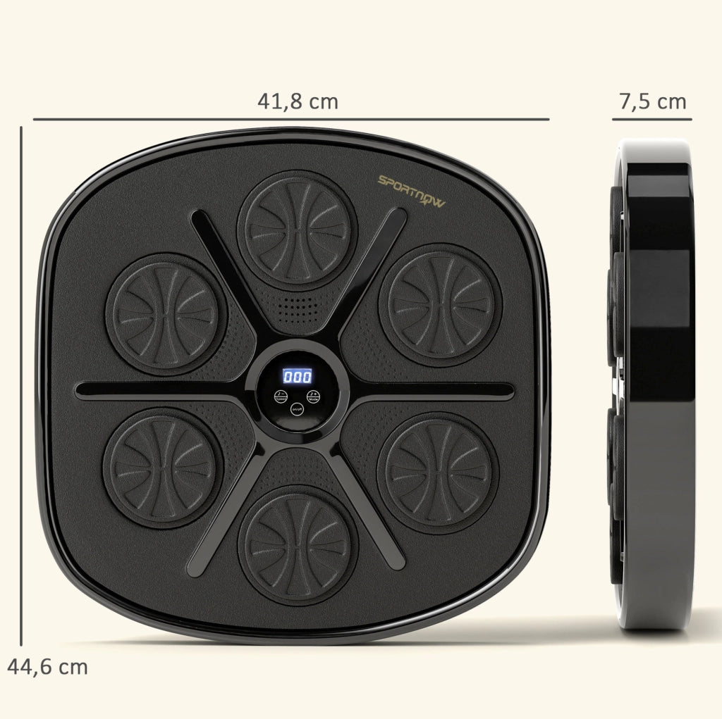 Macchina da Box Elettronica con Bluetooth, LED e Montaggio a Parete, Nero, 41,8x44,6x7,5 cm
