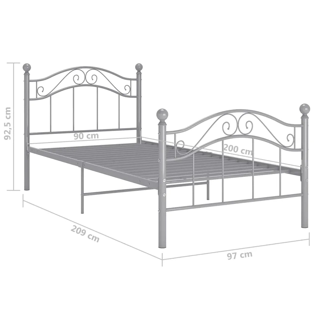 Giroletto Grigio in Metallo 90x200 cm 324990