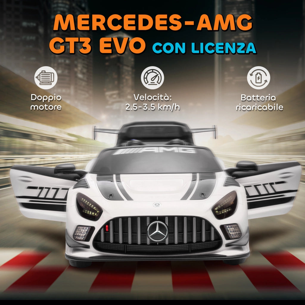 Auto Elettrica Bambini 3-8 Anni ¨C Minimal ¨C Bianco con Luci LED e Telecomando