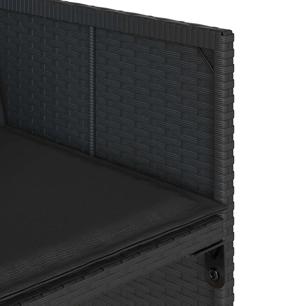 Set da Pranzo da Giardino 11 pz con Cuscini in Polyrattan Nero 3277878