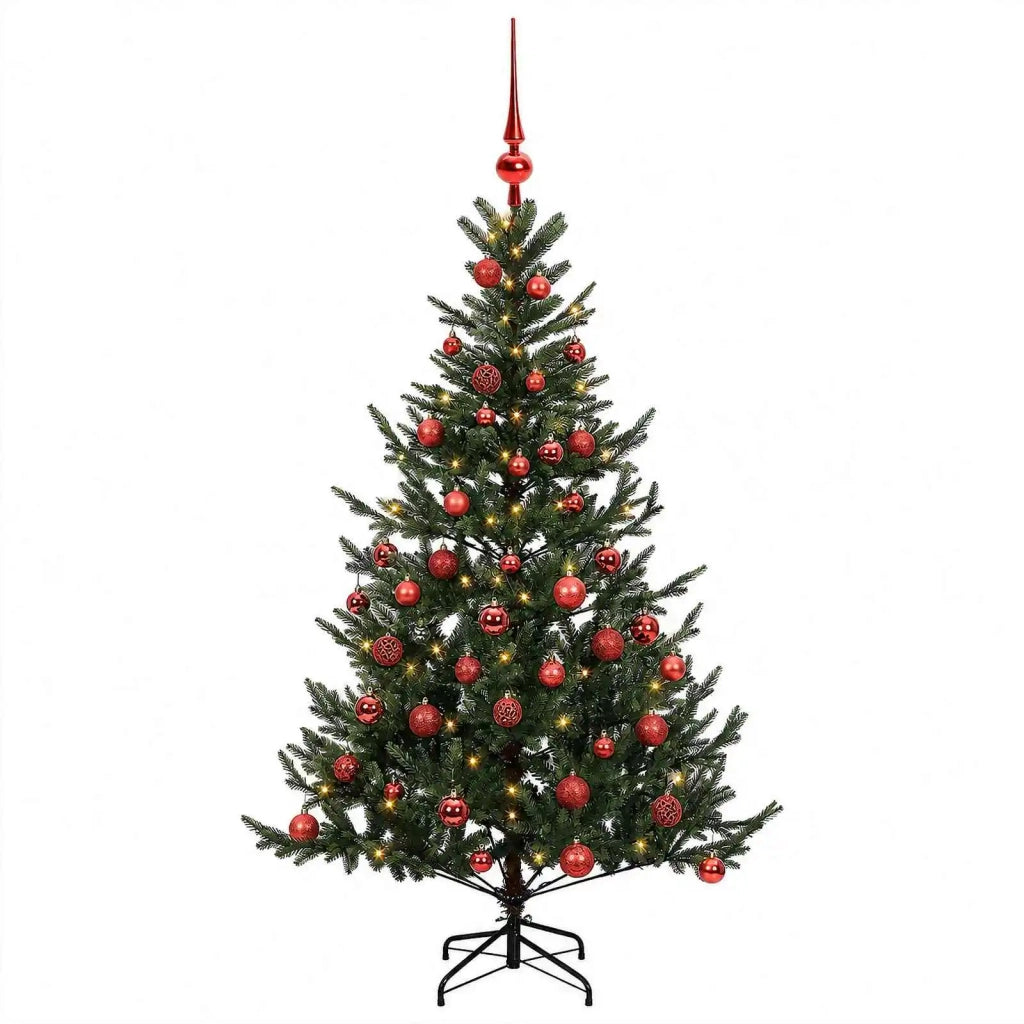 Albero di Natale artificiale con palline 120 cm 150 LED 3465877