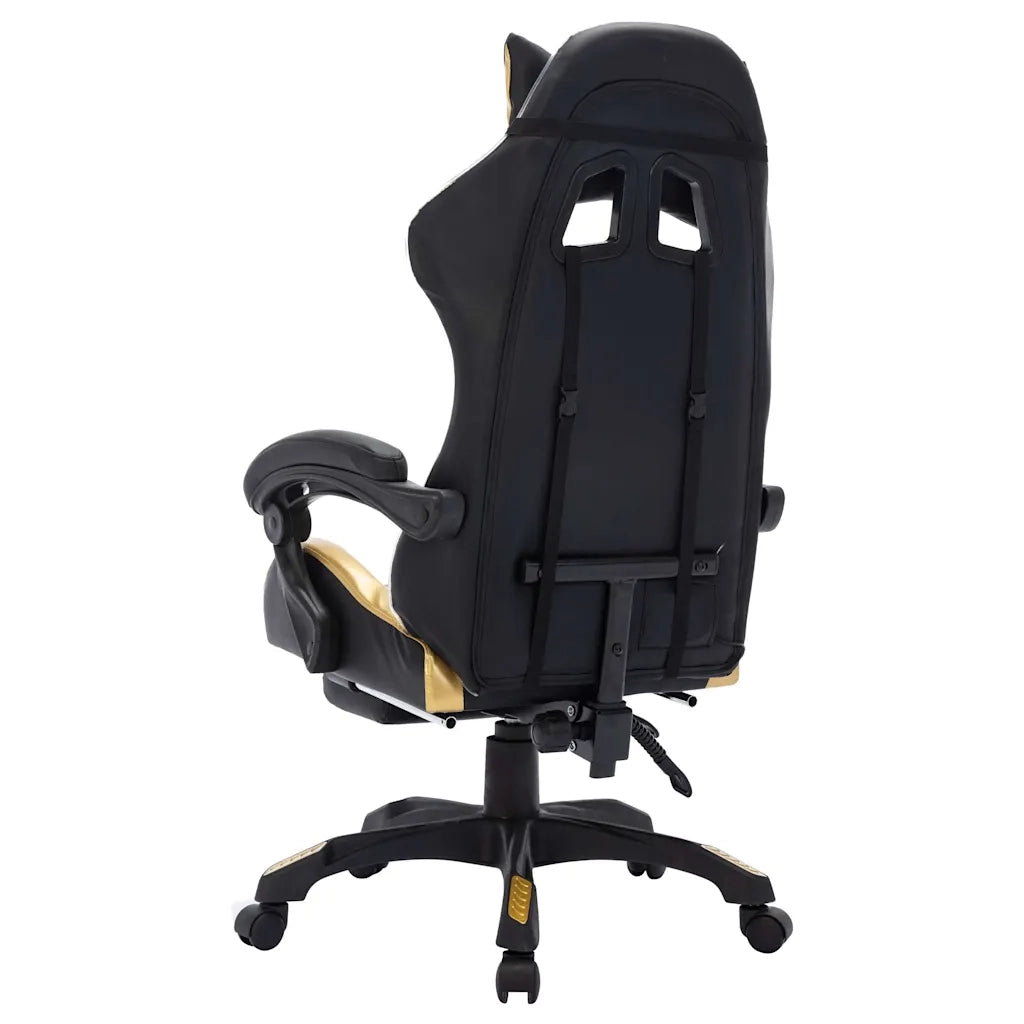 Sedia da Gaming con Luci a LED RGB Oro e Nera in Similpelle 288008