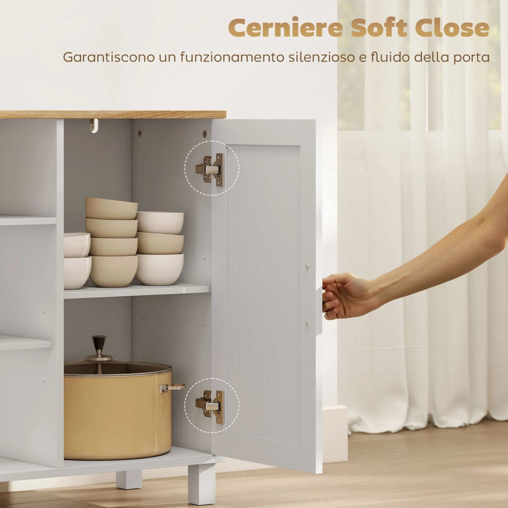 Credenza con ante e cassetti ¨C Minimal ¨C Bianco 110x33x75 cm