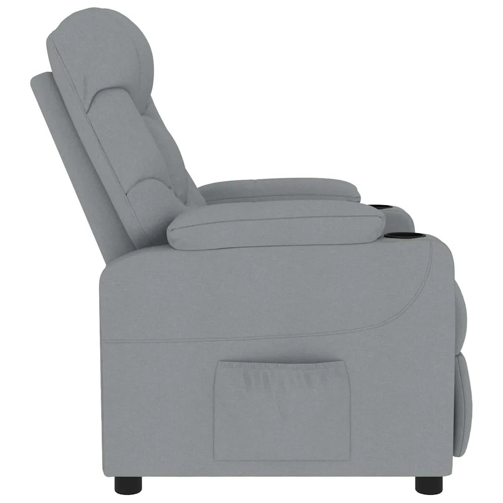 Poltrona Massaggiante in Tessuto Grigio Chiaro 339092