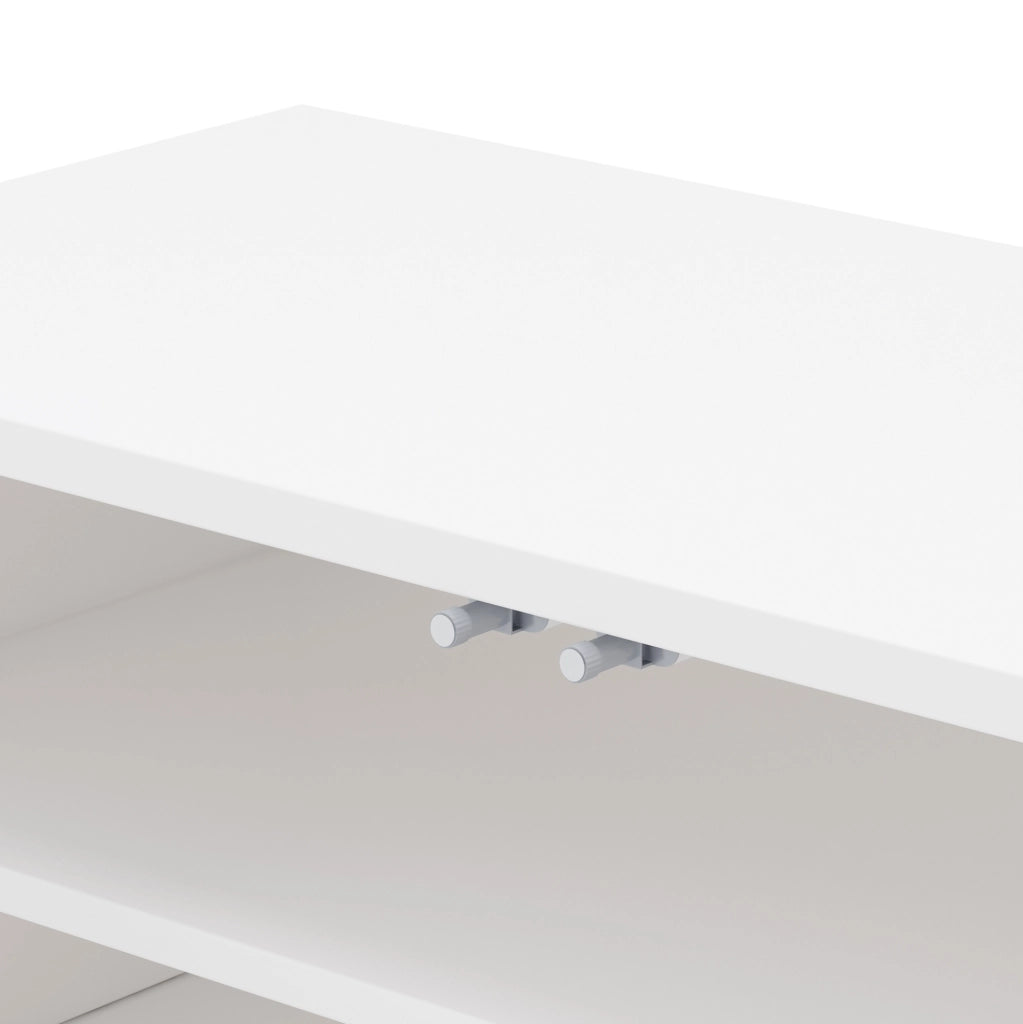 Mobile TV 180 cm con 4 vani e passacavi in MDF e truciolare bianco