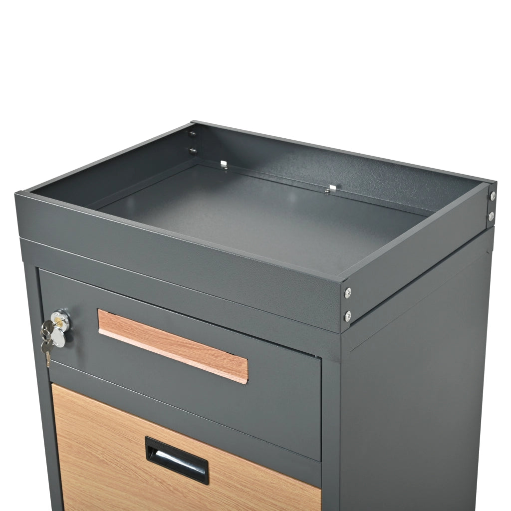 Cassetta postale da esterno con cassetto per pacchi ¨C Minimal ¨C con serratura a combinazione, materiale resistente alle intemperie