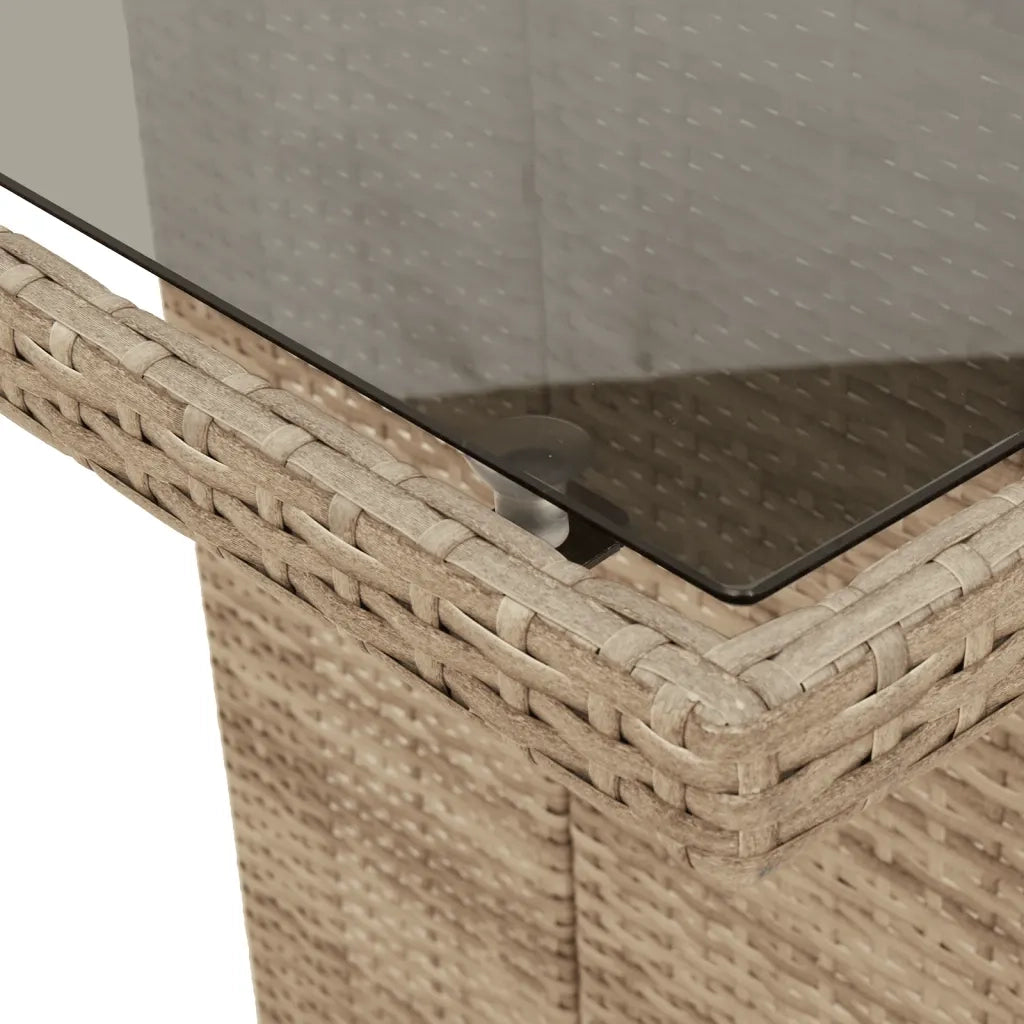 Set da Pranzo da Giardino 7 pz con Cuscini Beige in Polyrattan 3213124