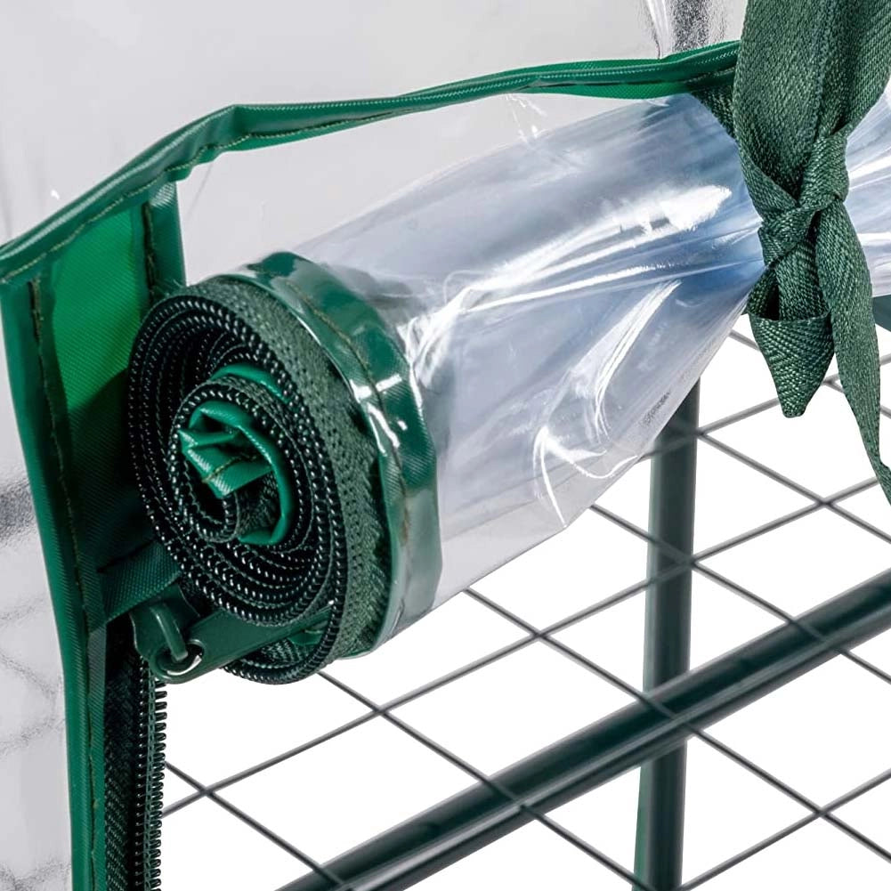 Serra da Giardino in PVC e Metallo Verde con 3 Ripiani Trasparente Robusta