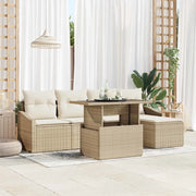 Set Divano da Giardino con cuscino 6 pcs beige e panna 3348987