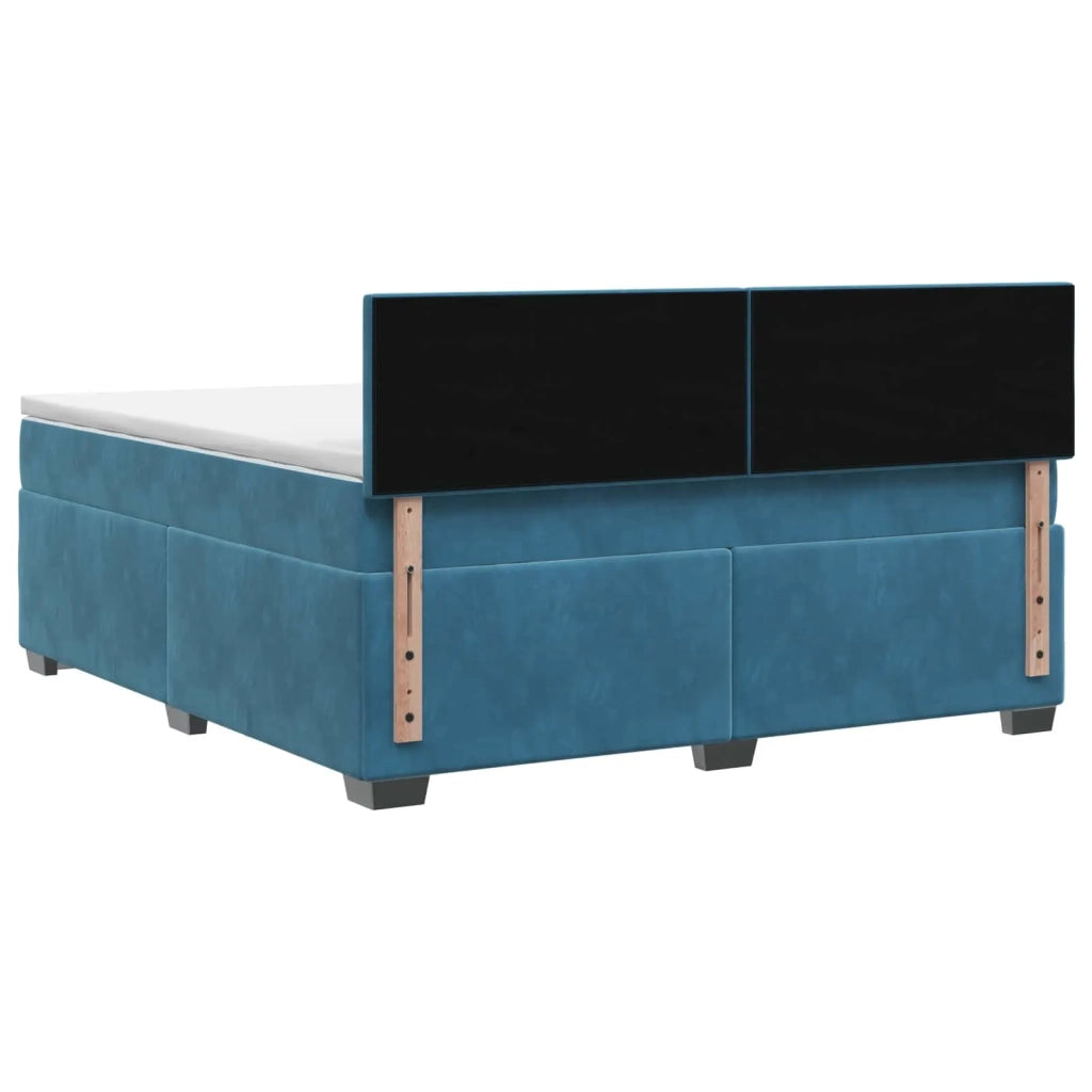 Letto con Box Spring, Materasso e LED Blu 140 x 190 cm Velluto 3452184