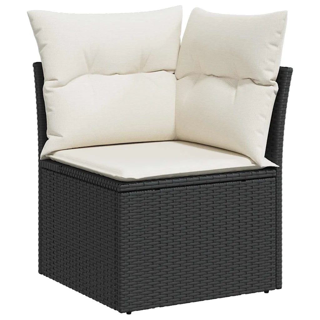 Set Divano da Giardino con archiviazione 6 pcs Nero Poly Rattan 3358574