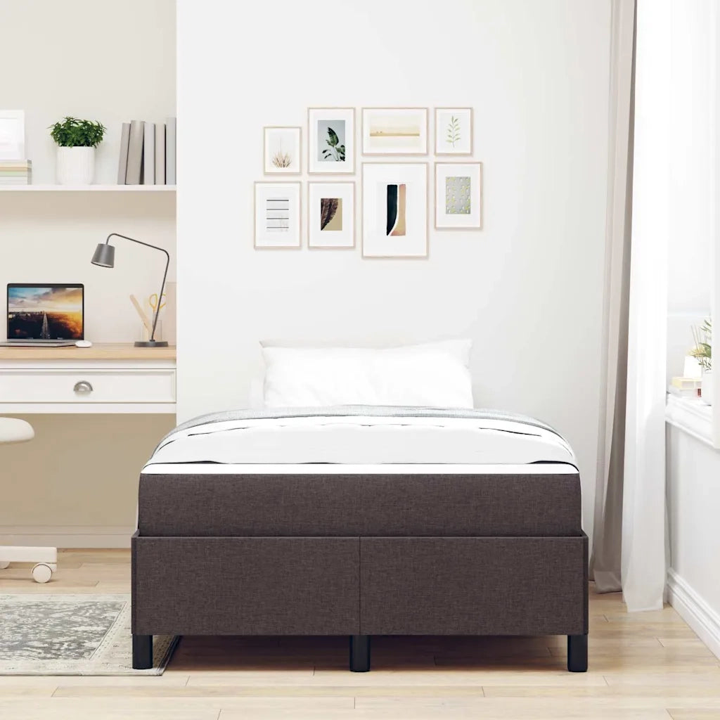 Letto a molle Marrone Scuro 120 x 190 cm Tessuto