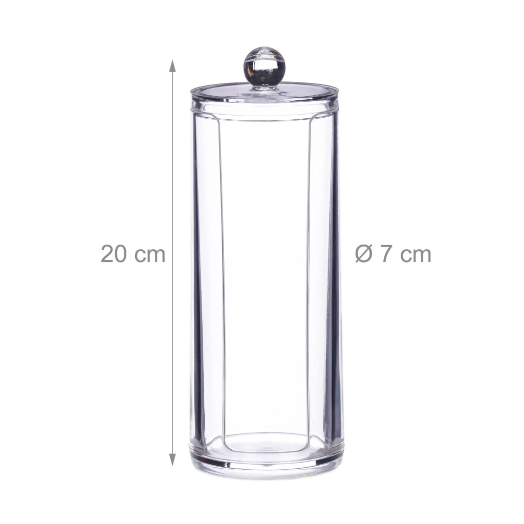 Set di 2 pratici dispenser rotondi da bagno facile organizzazione 20 x 7 cm in acrilico trasparente 13_0006379