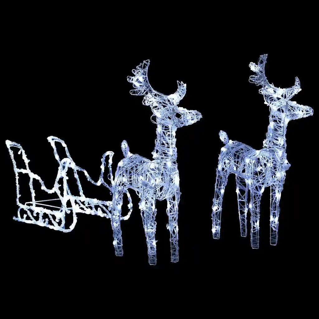 Decorazione Natalizia Renne e Slitta 160 LED 130 cm in Acrilico 289979
