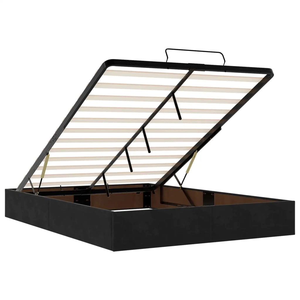 Letto Ottomano con Materasso e LED Nero 140 x 190 cm Velluto 3458231