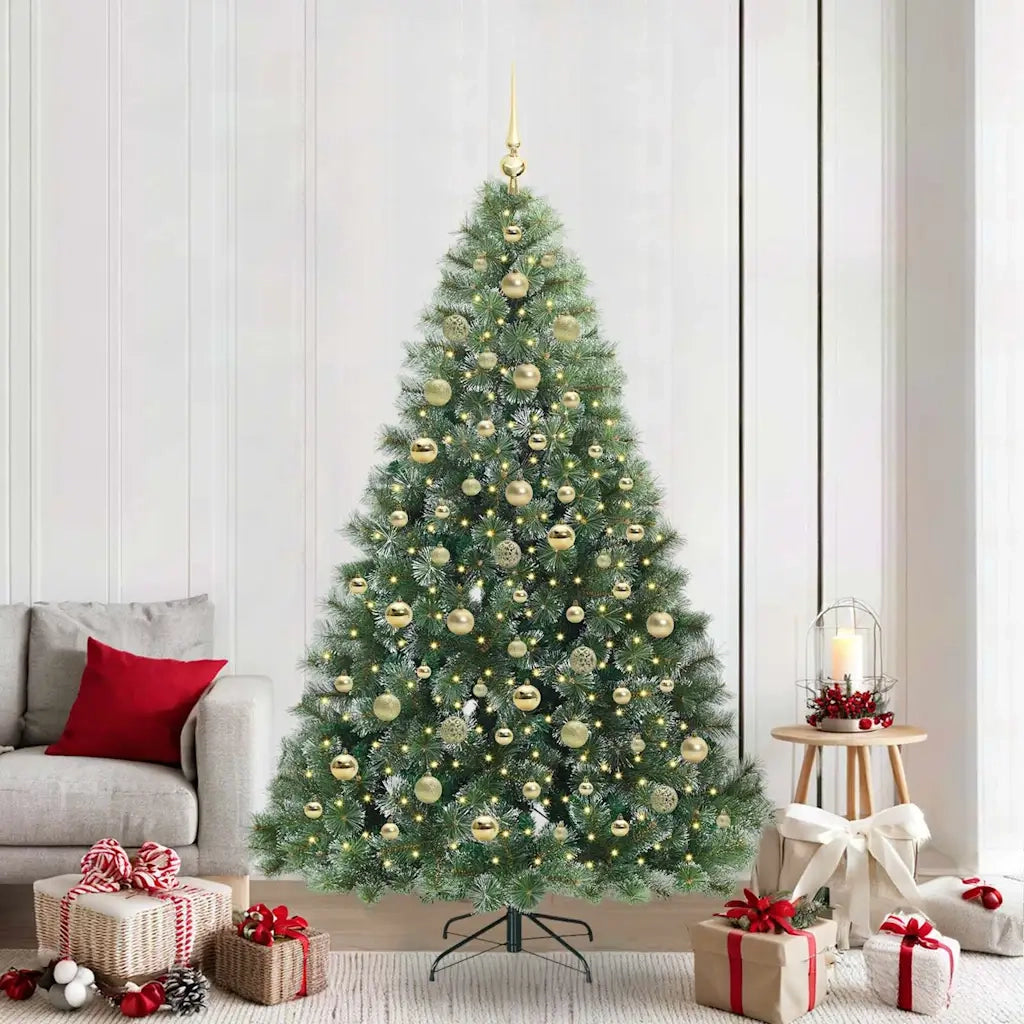 Albero di Natale artificiale con 300 LED Verde 210 cm PE e PVC
