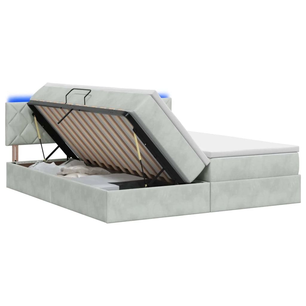 Letto con contenitore LED e materasso Grigio Chiaro 3459402