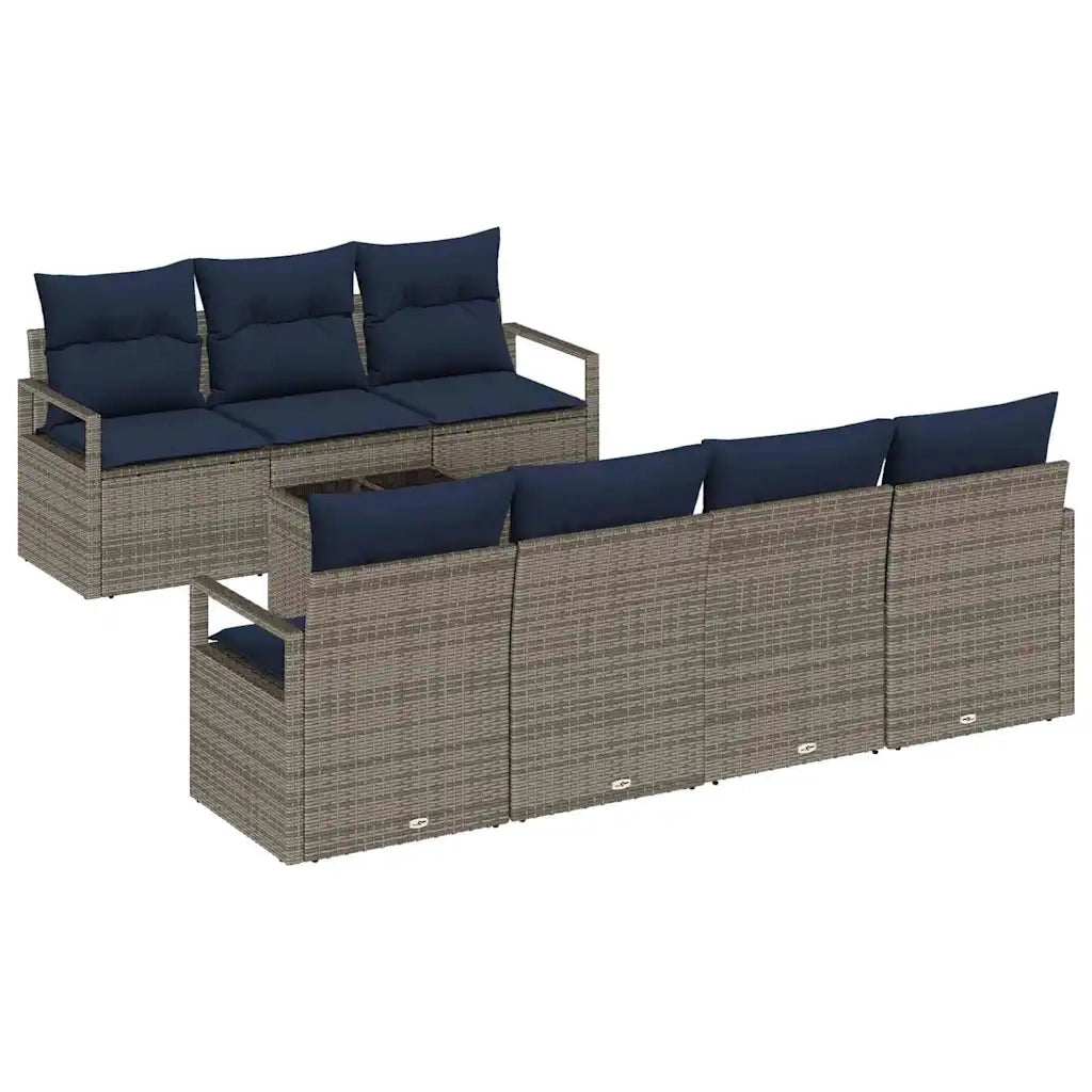 Set di divani con cuscino 8 pcs Grigio polyrattan 3346295