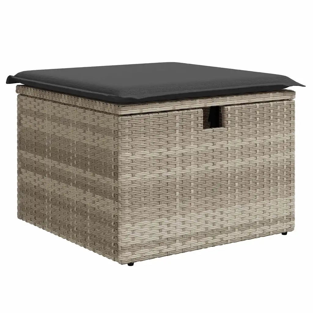 Set Divano da Giardino 8pz con Cuscini Grigio Chiaro Polyrattan 3327872