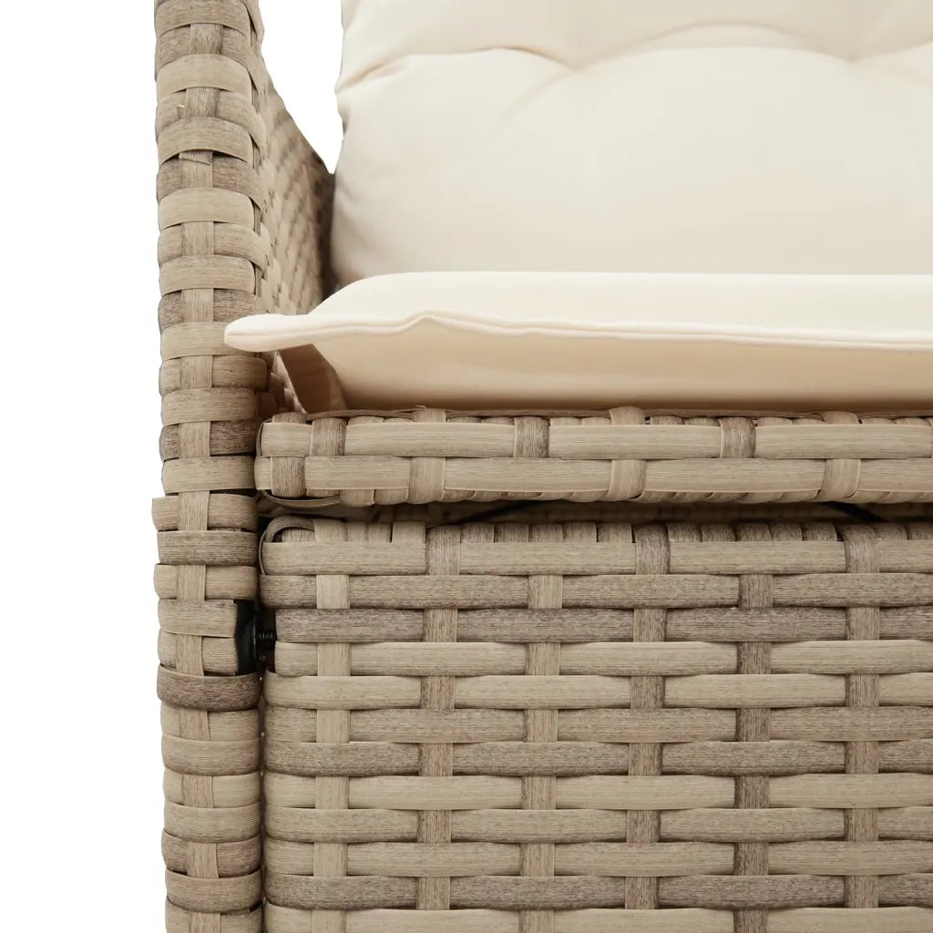 Set da Pranzo da Giardino 5 pz con Cuscini Beige in Polyrattan 3276802