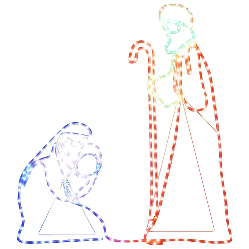 Figura Natalizia di Maria e Giuseppe con 264 LED 40x55&38x100cm 343283