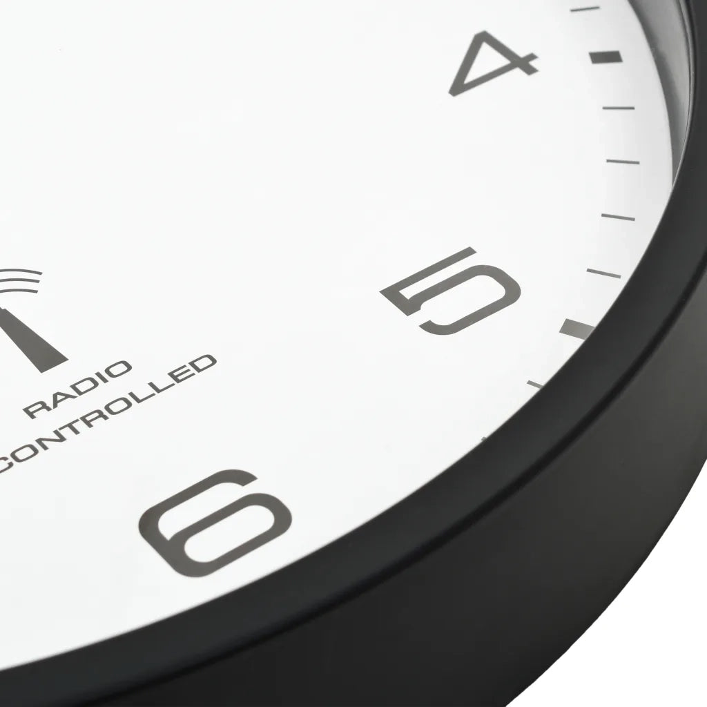Orologio a Parete Radiocontrollato al Quarzo 31cm Bianco e Nero 50617