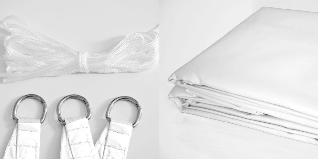 AIO FACTORY Vela ombreggiante 3x5 m Vela parasole da giardino impermeabile in bianco