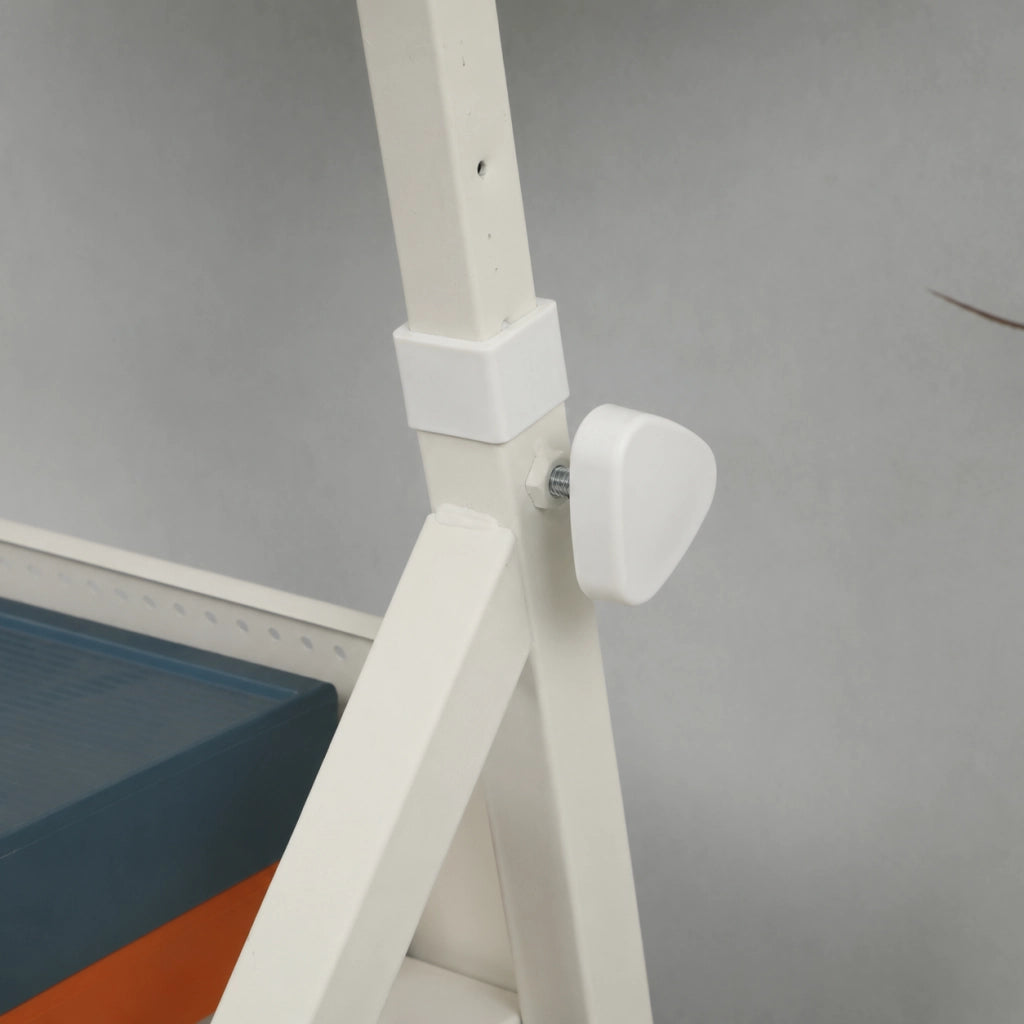 Tavolo per puzzle regolabile in altezza e inclinazione in MDF e metallo bianco