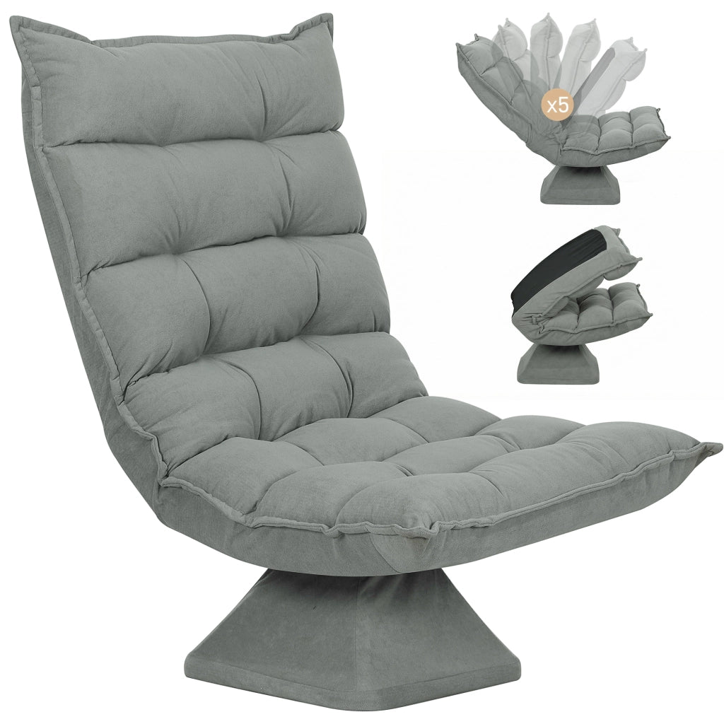 Poltrona Relax Girevole ¨C Minimal ¨C Grigio Chiaro 62x70x95