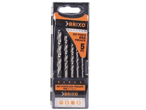 BRIXO SET PUNTE FRESATE DA 3 - 8 MM IN CONFEZIONE DA 5 PEZZI